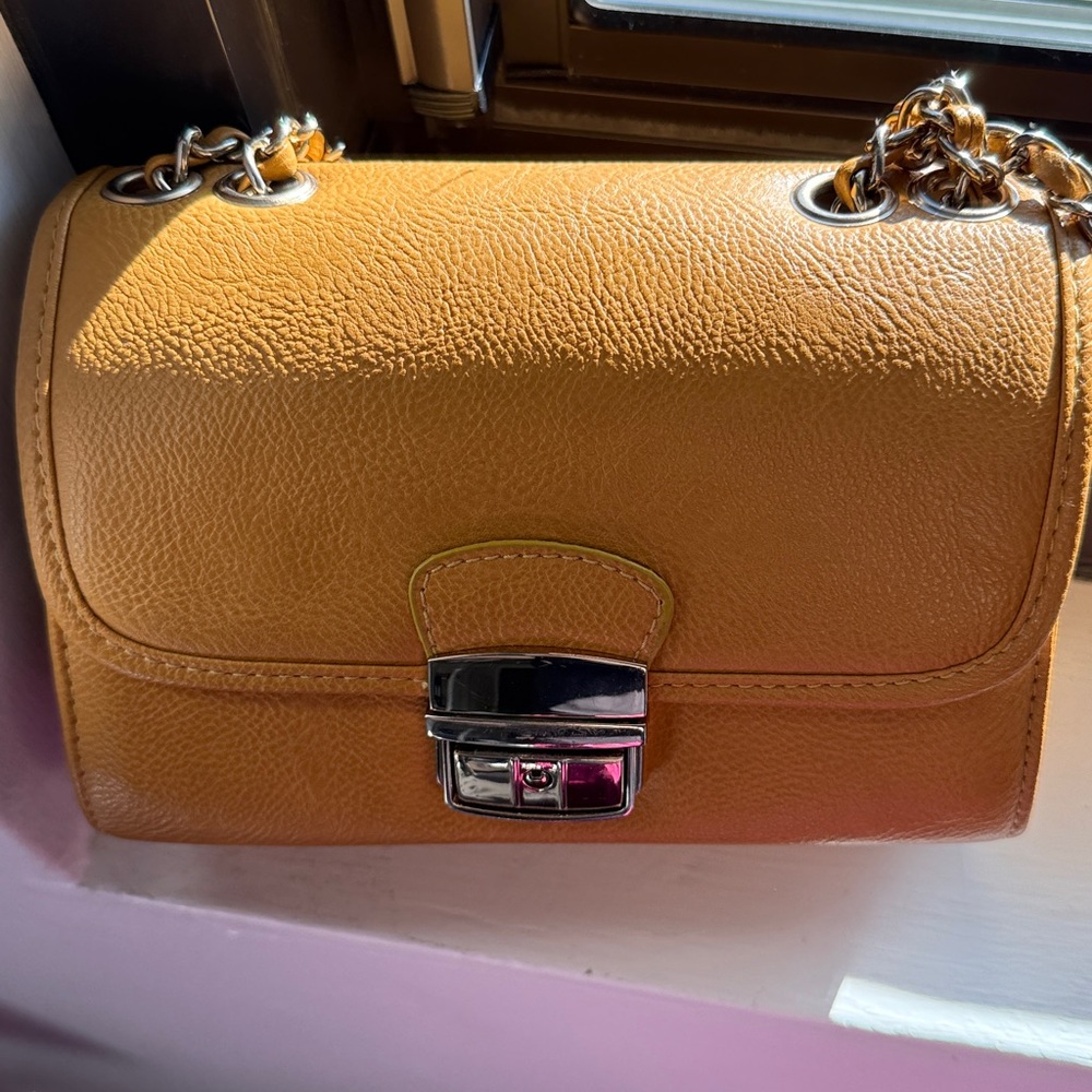 Mustard Yellow Faux Leather Purse